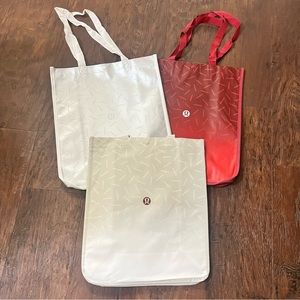 Set of 3 Large Lululemon reusable shopping bags